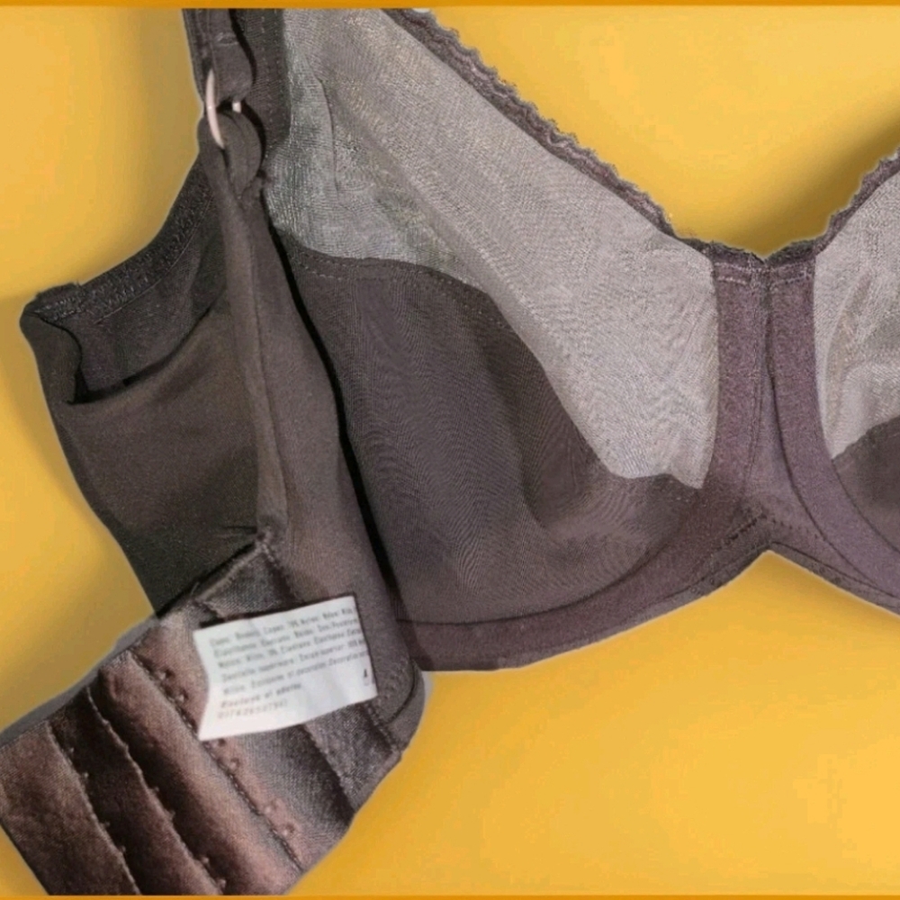 Lilyette Minimizer Bra 34DD Rum Raisin Lace Underwire Adjustable LY0434 - Picture 3 of 6